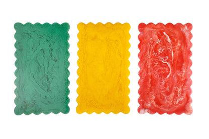 Scallop Rectangular Resin Cheese Board | Mustard cheese board Casa Amarosa