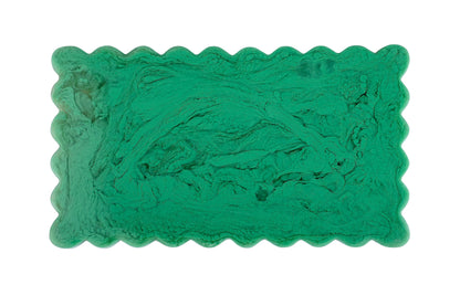 Scallop Rectangular Resin Cheese Board | Green cheese board Casa Amarosa