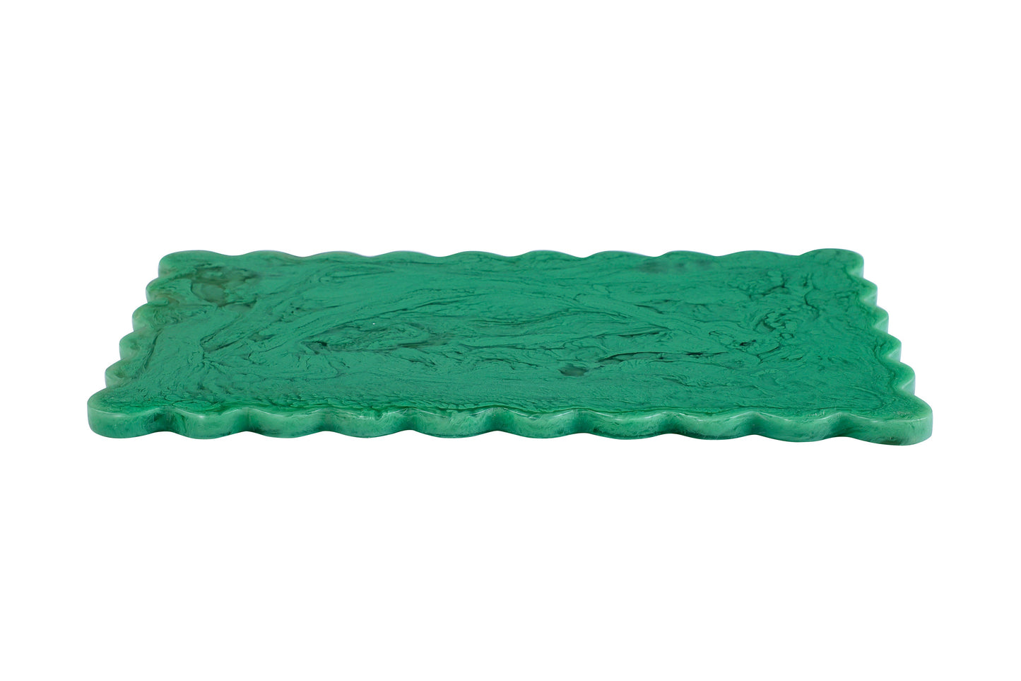 Scallop Rectangular Resin Cheese Board | Green cheese board Casa Amarosa