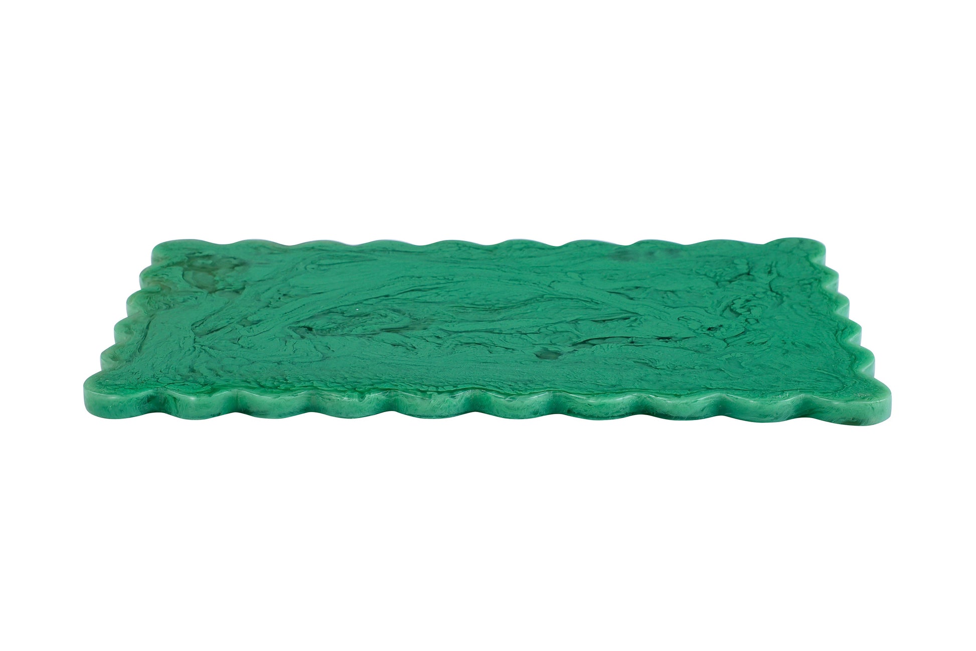 Scallop Rectangular Resin Cheese Board | Green cheese board Casa Amarosa