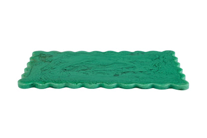 Scallop Rectangular Resin Cheese Board | Green cheese board Casa Amarosa