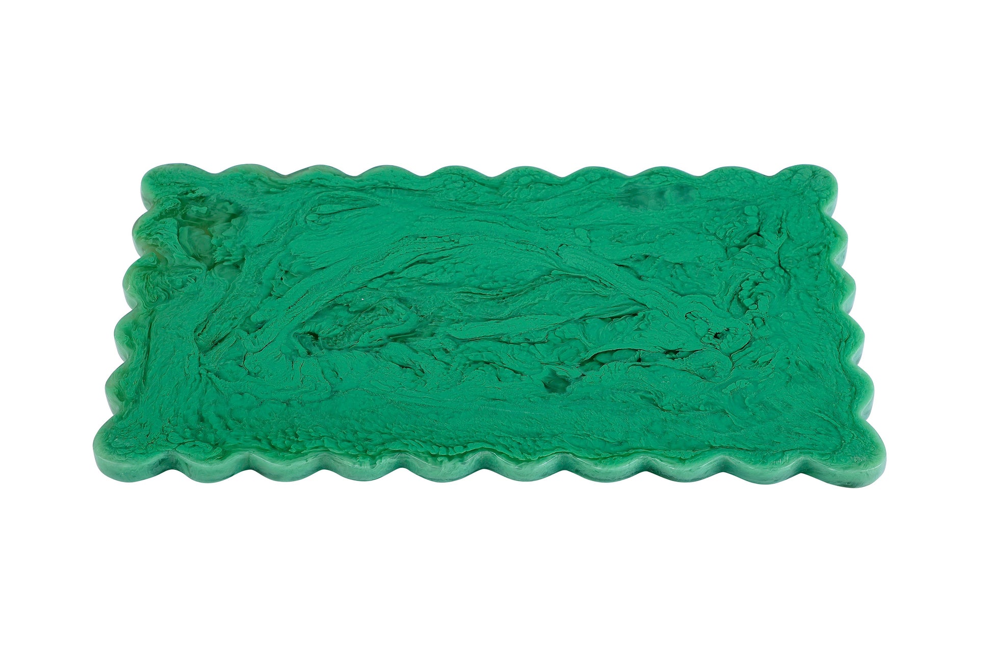 Scallop Rectangular Resin Cheese Board | Green cheese board Casa Amarosa