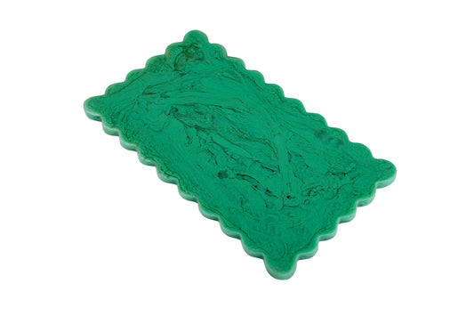 Scallop Rectangular Resin Cheese Board | Green cheese board Casa Amarosa