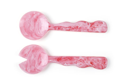 Resin Salad Server Set of 2 | Pink salad server Casa Amarosa