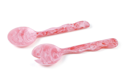 Resin Salad Server Set of 2 | Pink salad server Casa Amarosa