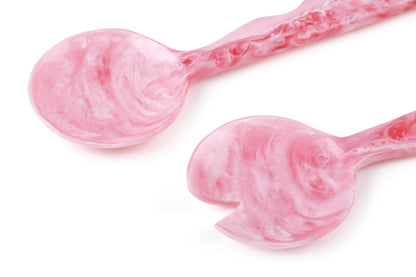 Resin Salad Server Set of 2 | Pink salad server Casa Amarosa