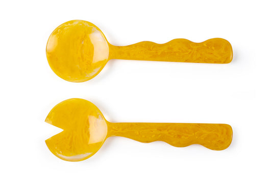 Resin Salad Server Set | Mustard salad server Casa Amarosa