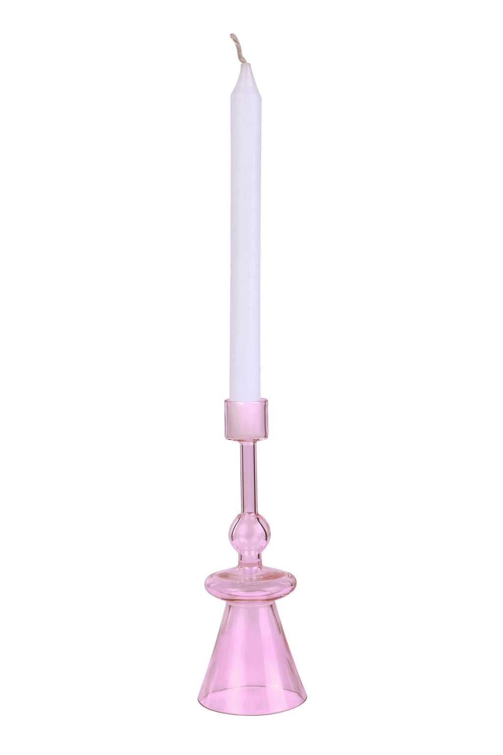 Glass Candle Holder | Set of 4 | Pink Candle Holders Casa Amarosa