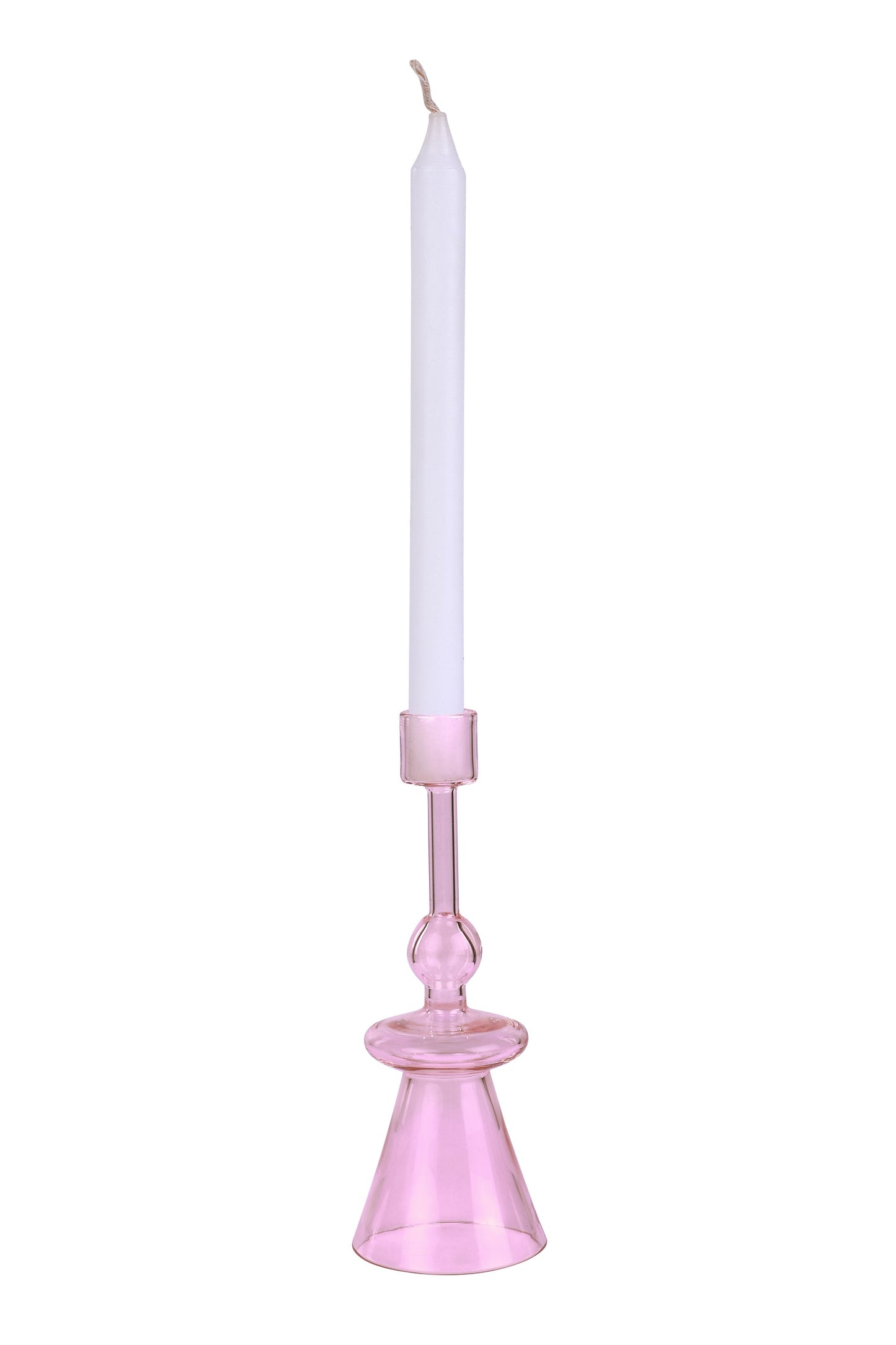 Glass Candle Holder | Set of 4 | Pink Candle Holders Casa Amarosa