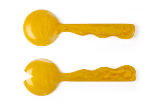 Resin Salad Server Set | Mustard salad server Casa Amarosa