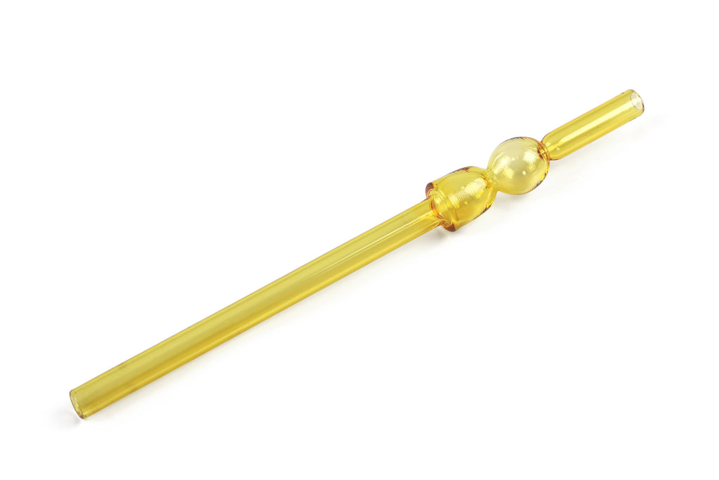 Glass Straw -Yellow (Set of 6), 8 x 1 Inches straw Casa Amarosa