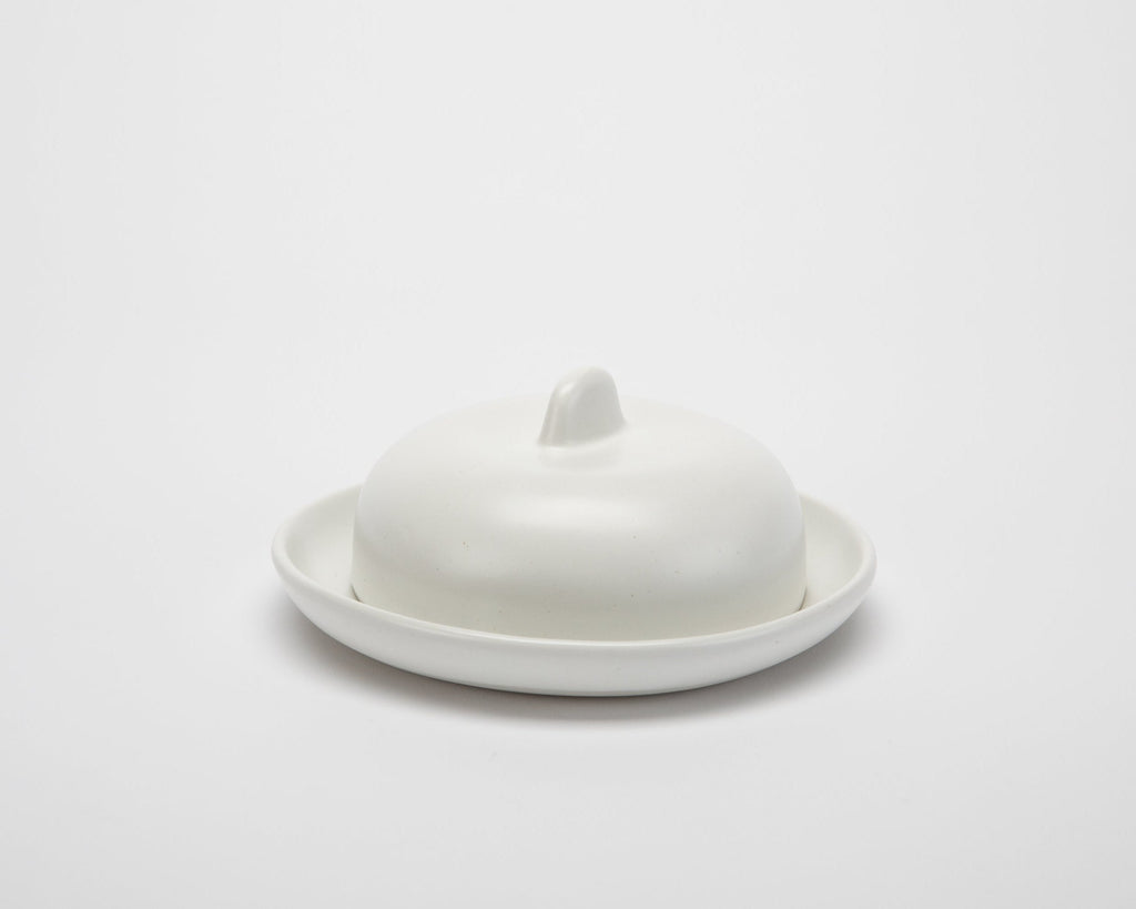 Porcelain Butter Dish Kitchenware Haand Matte White