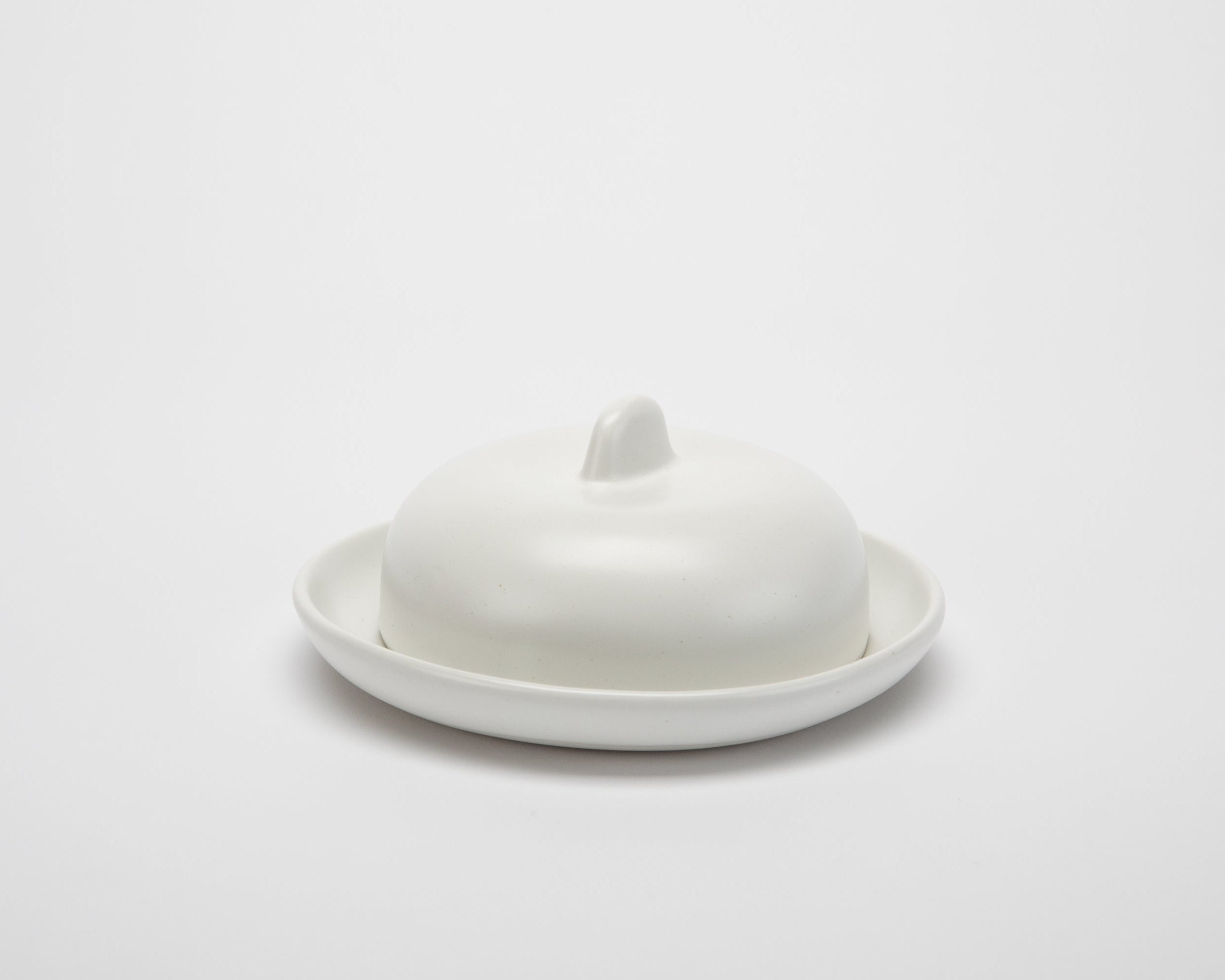 Porcelain Butter Dish Kitchenware Haand Matte White
