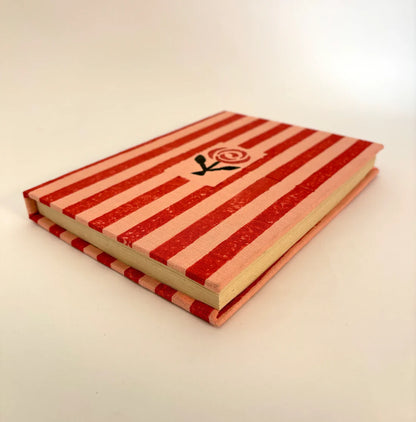 Handmade Paper Journal Notebook | Pink & Red Stripe Notebook Casa Amarosa