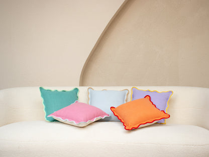 Handwoven Scallop Accent Cushion | Lavender Cushion Casa Amarosa