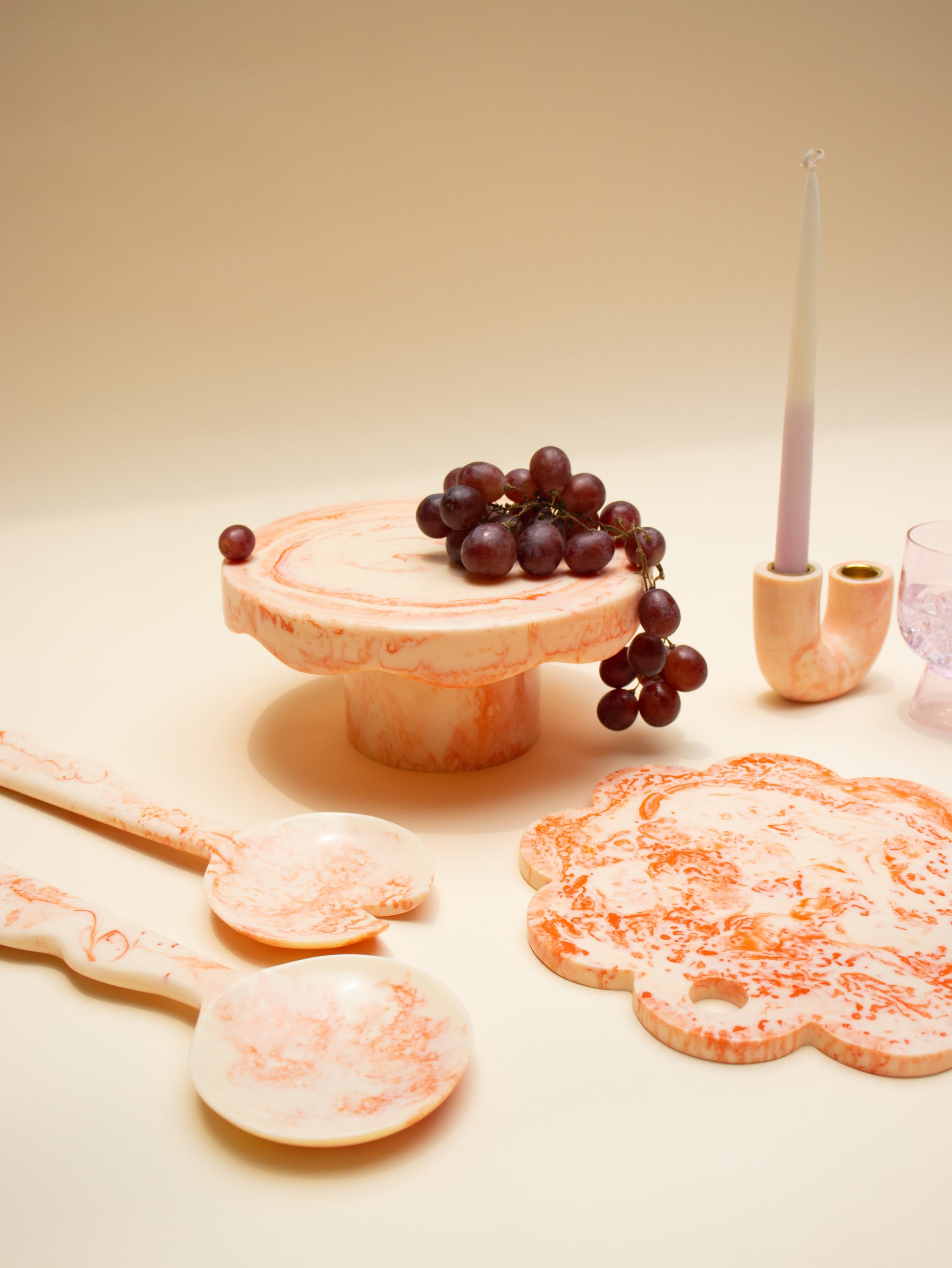 Pink Scallop Resin Cake Stand | Handmade Artisan Dessert Stand Cake stand Casa Amarosa