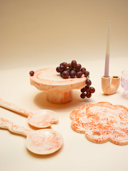 Pink Scallop Resin Cake Stand | Handmade Artisan Dessert Stand Cake stand Casa Amarosa