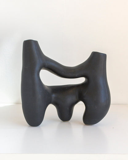 Symbiosis Clay Vase - Charcoal Black Vases atacama home