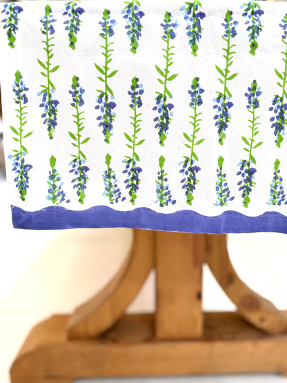 Bluebonnets Table Runner | Periwinkle, Vine & Uniform Blue The Mended Company