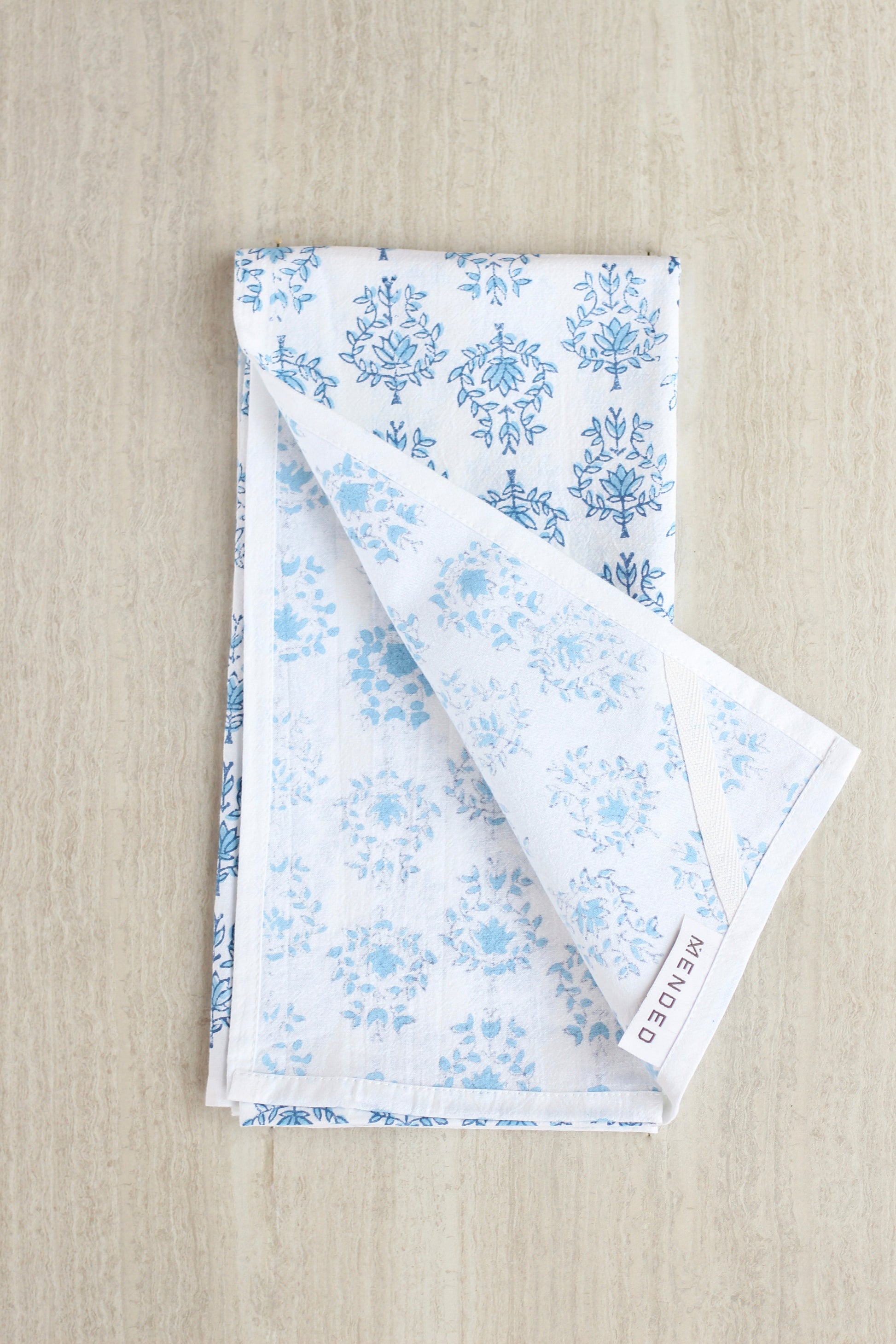 Lotus Tea Towel Set | Navy & Uniform Blue The Mended Company