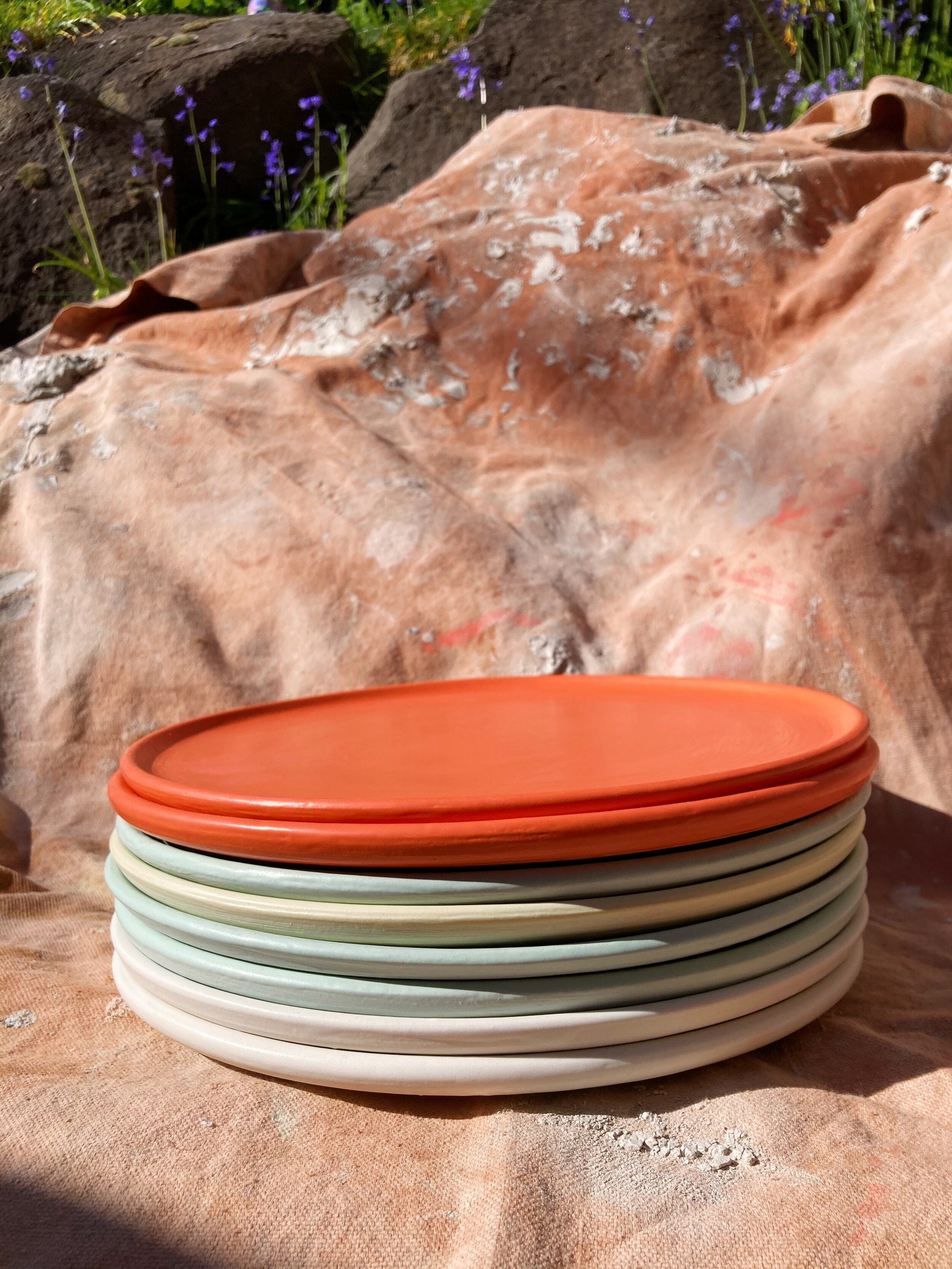 10" Matte Orange Dinner Plate Plates Beau Rush Ceramics