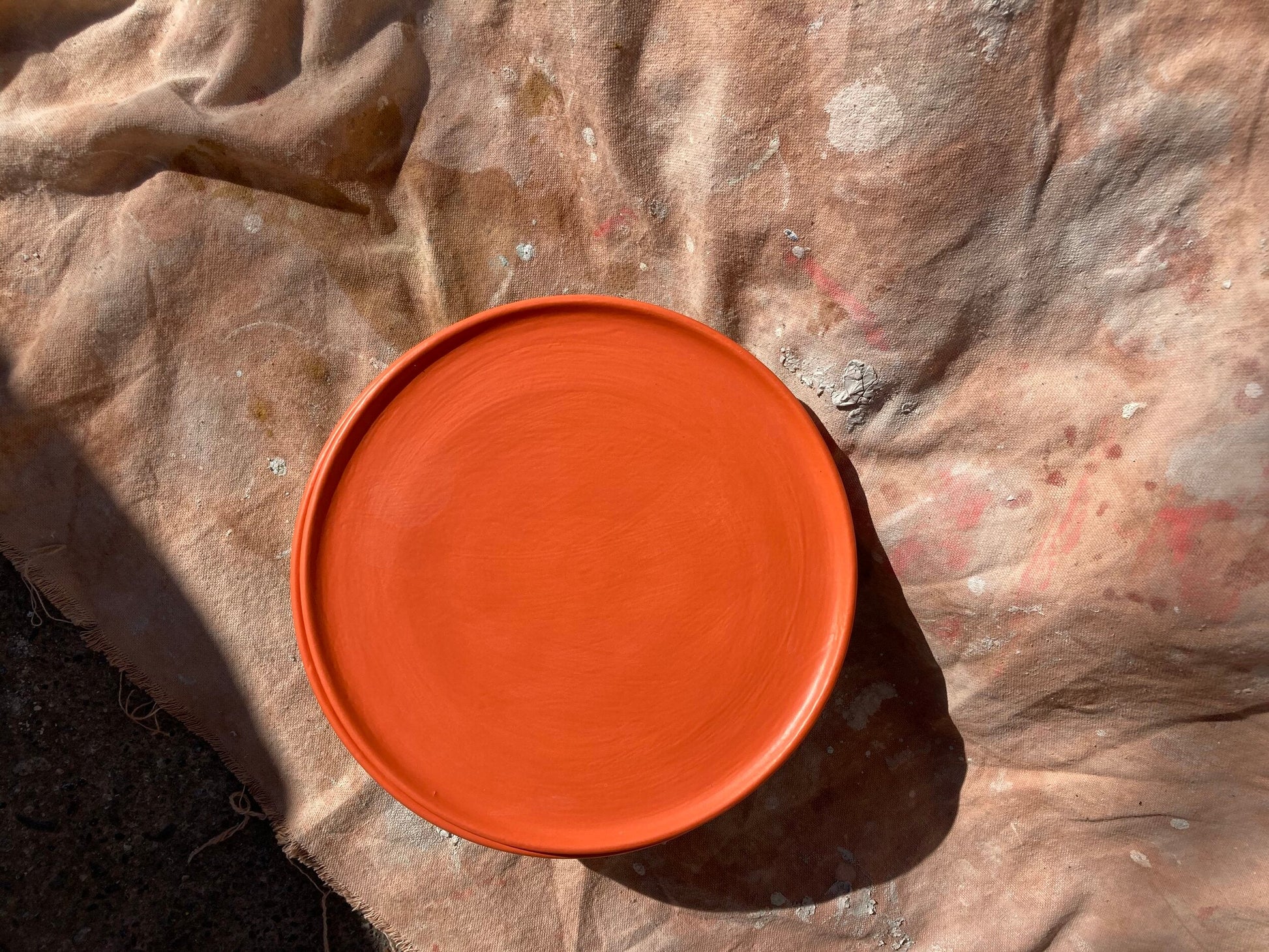10" Matte Orange Dinner Plate Plates Beau Rush Ceramics