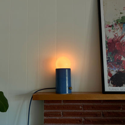 Pillar Lamp in Cornflower | Handcrafted Ceramic Lamp