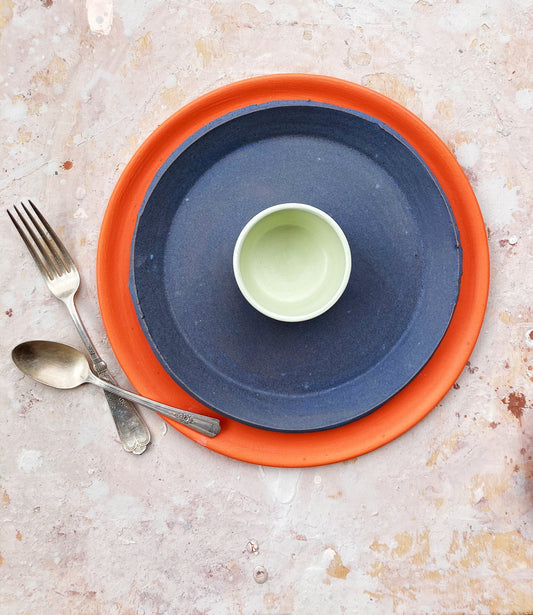 10" Matte Orange Dinner Plate Plates Beau Rush Ceramics