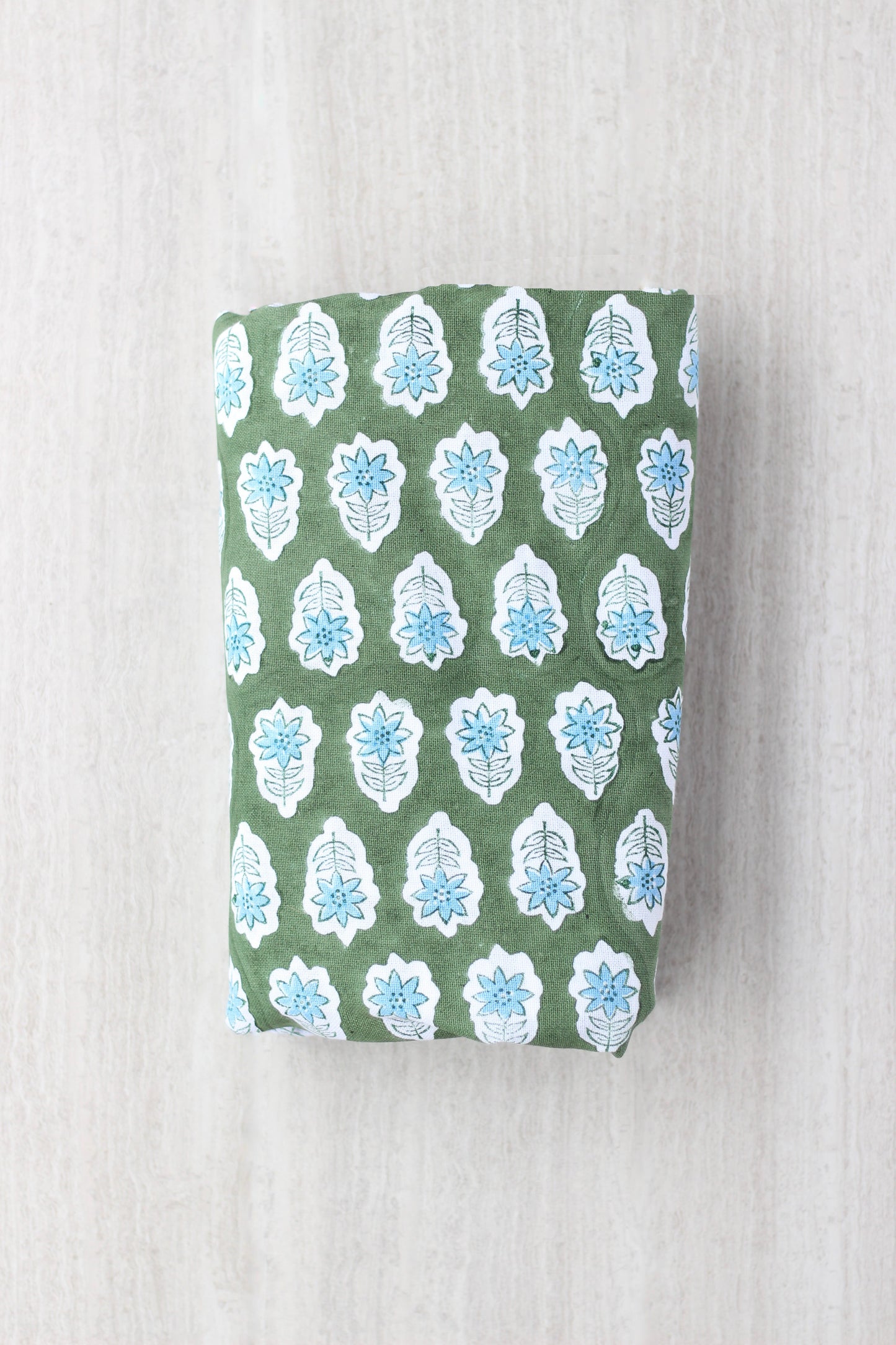 Poinsettia Table Throw | Sage & Uniform Blue The Mended Company