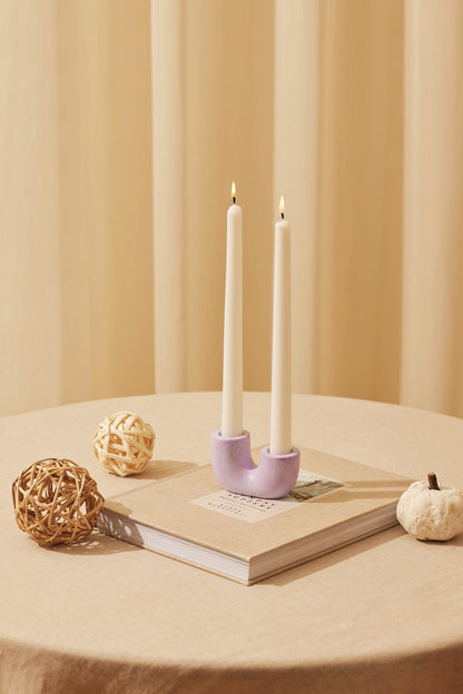 Nordic U-Shaped Concrete Candle Holder Set | Purple Candle Holders Casa Amarosa