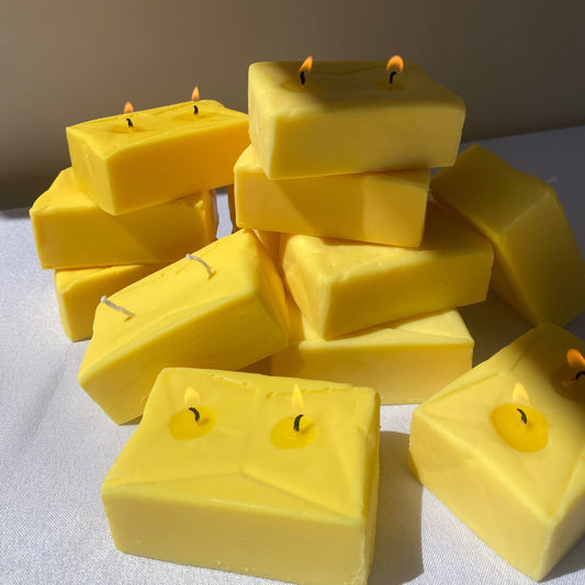 Butter Candle Farmers Markets Scandles Yellow Unscented (Natural Soy) Single Butter