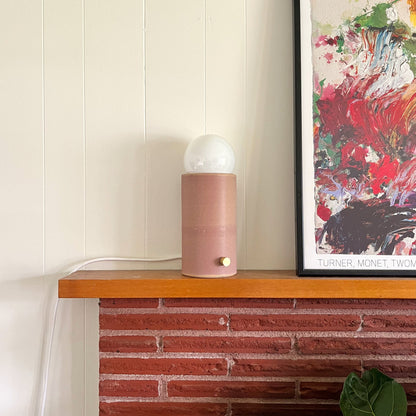 Pillar Lamp in Mauve | Handcrafted Ceramic Lamp
