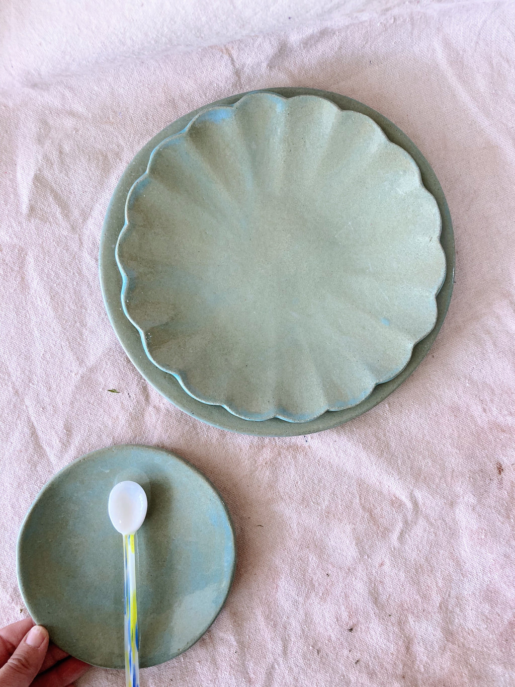 Flower Plate Plates Beau Rush Ceramics Blue grass