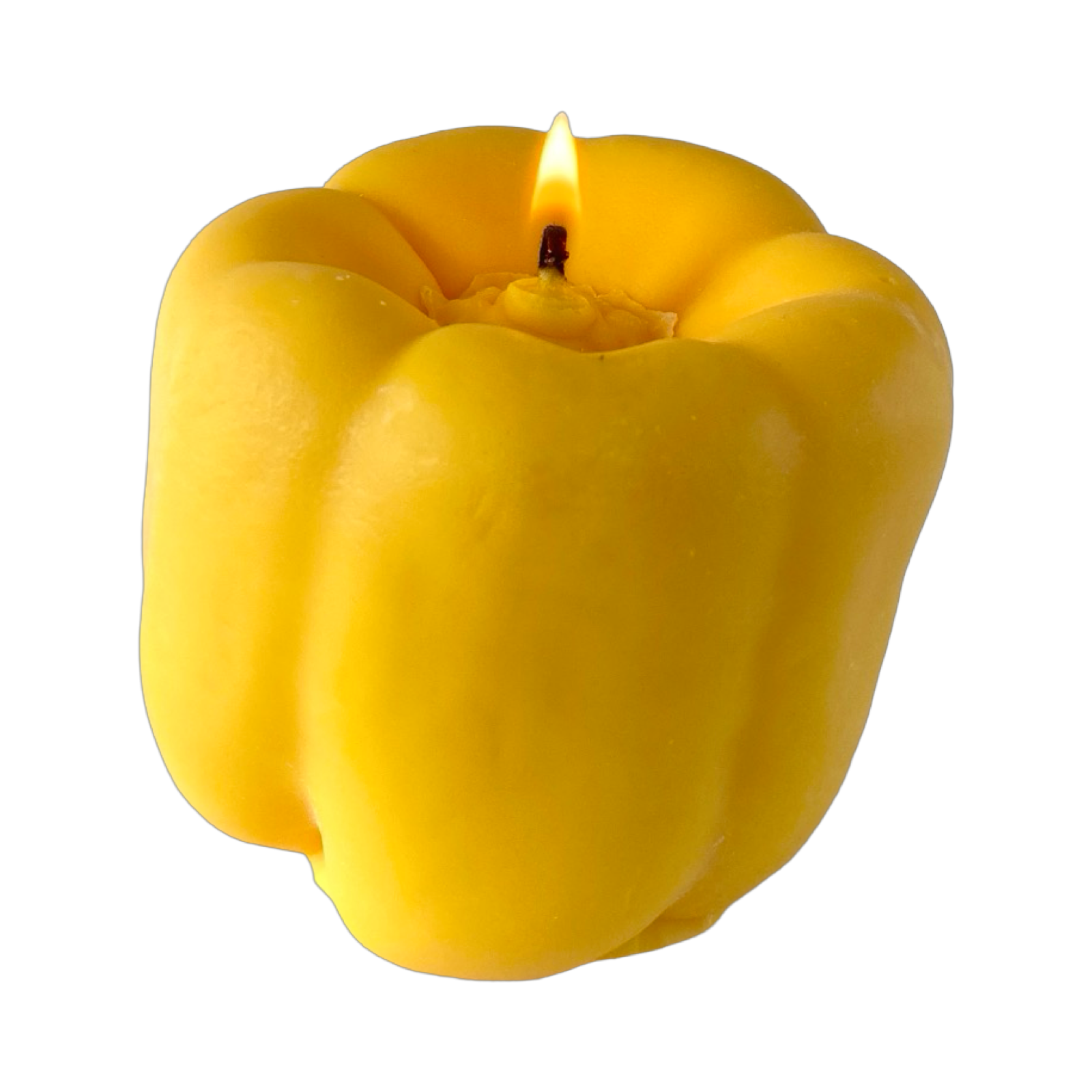 Bell Pepper Candle - Yellow, handcrafted artisan decor candle perfect for a veggie-inspired aesthetic.