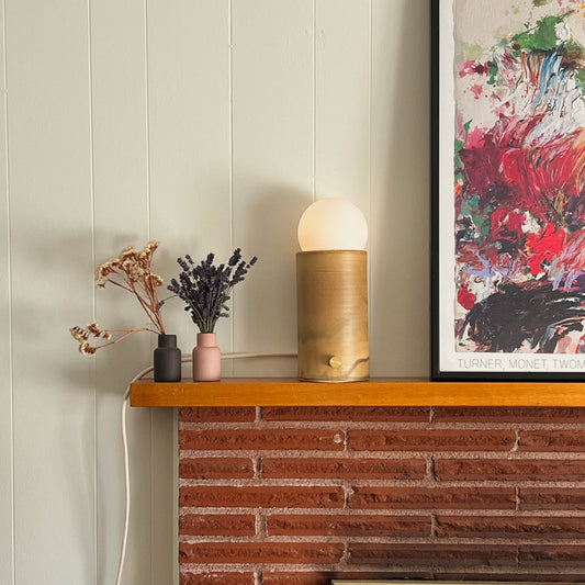 Pillar Lamp in Coffee | Handcrafted Ceramic Lamp