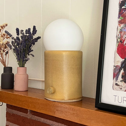 Mini Pillar Lamp in Coffee | Handcrafted Ceramic Lamp