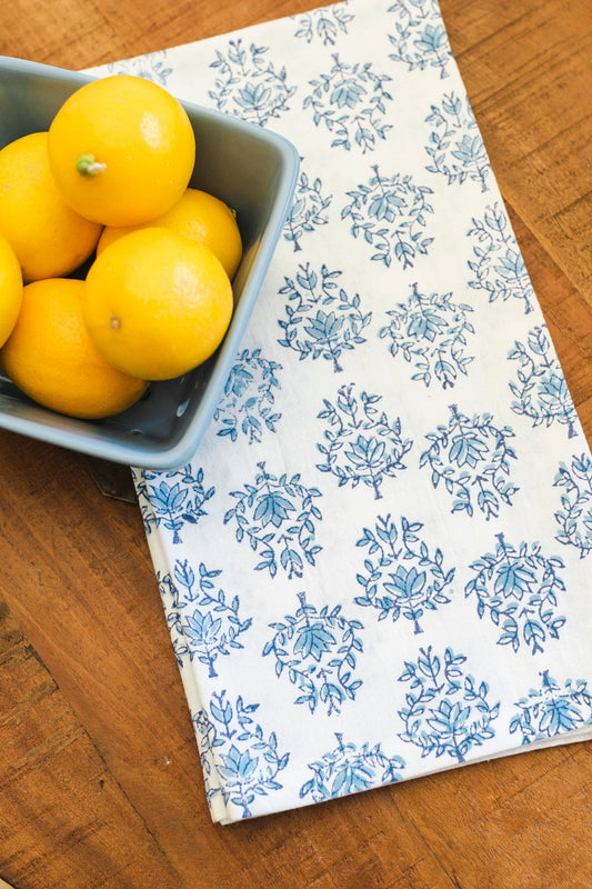 Lotus Tea Towel Set | Navy & Uniform Blue The Mended Company