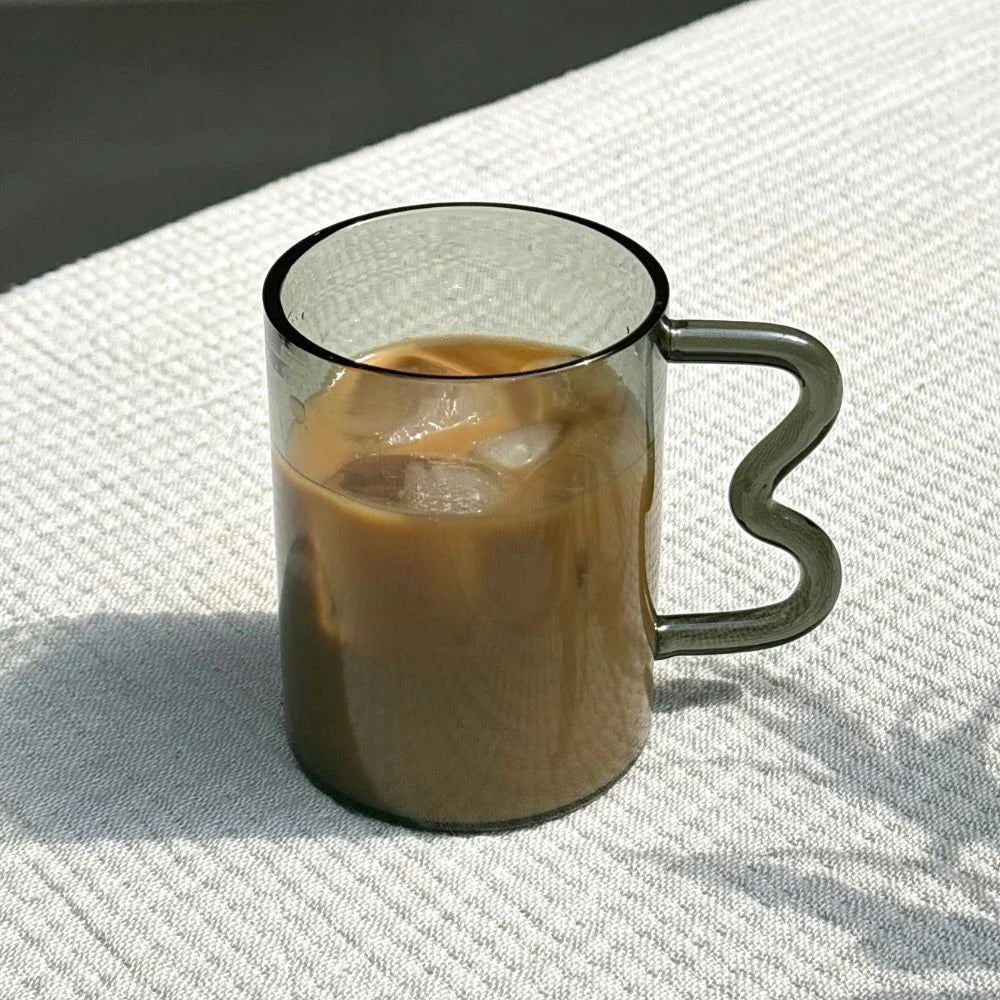 Swirl Glass Cup | Set of 4 | Grey cups Casa Amarosa