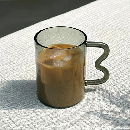 Swirl Glass Cup | Set of 4 | Grey cups Casa Amarosa