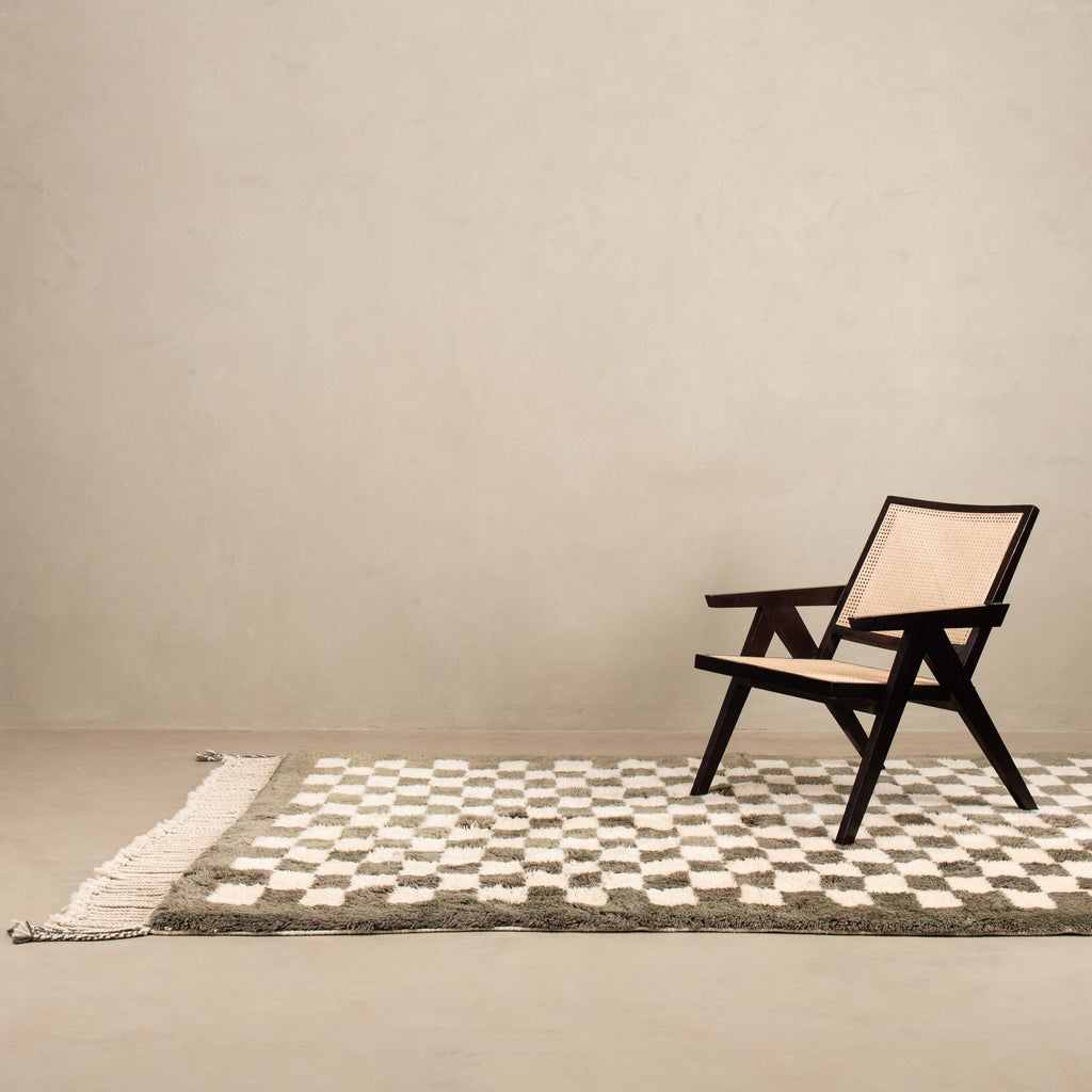 Checkered Garden - Luxury Shag Moroccan Rug mrirt rug Benisouk
