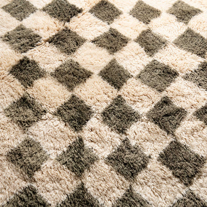 Checkered Garden - Luxury Shag Moroccan Rug mrirt rug Benisouk
