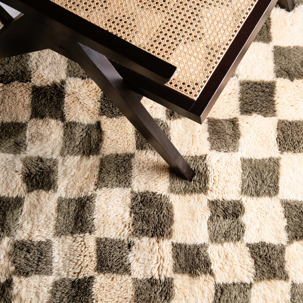 Checkered Garden - Luxury Shag Moroccan Rug mrirt rug Benisouk