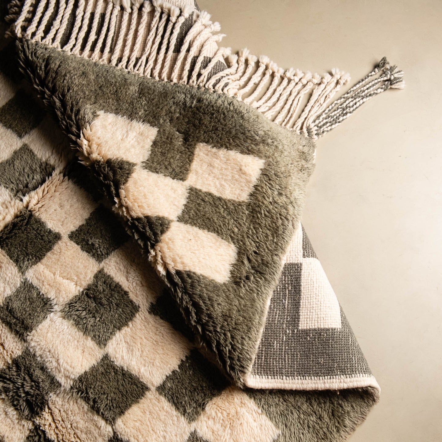 Checkered Garden - Luxury Shag Moroccan Rug mrirt rug Benisouk