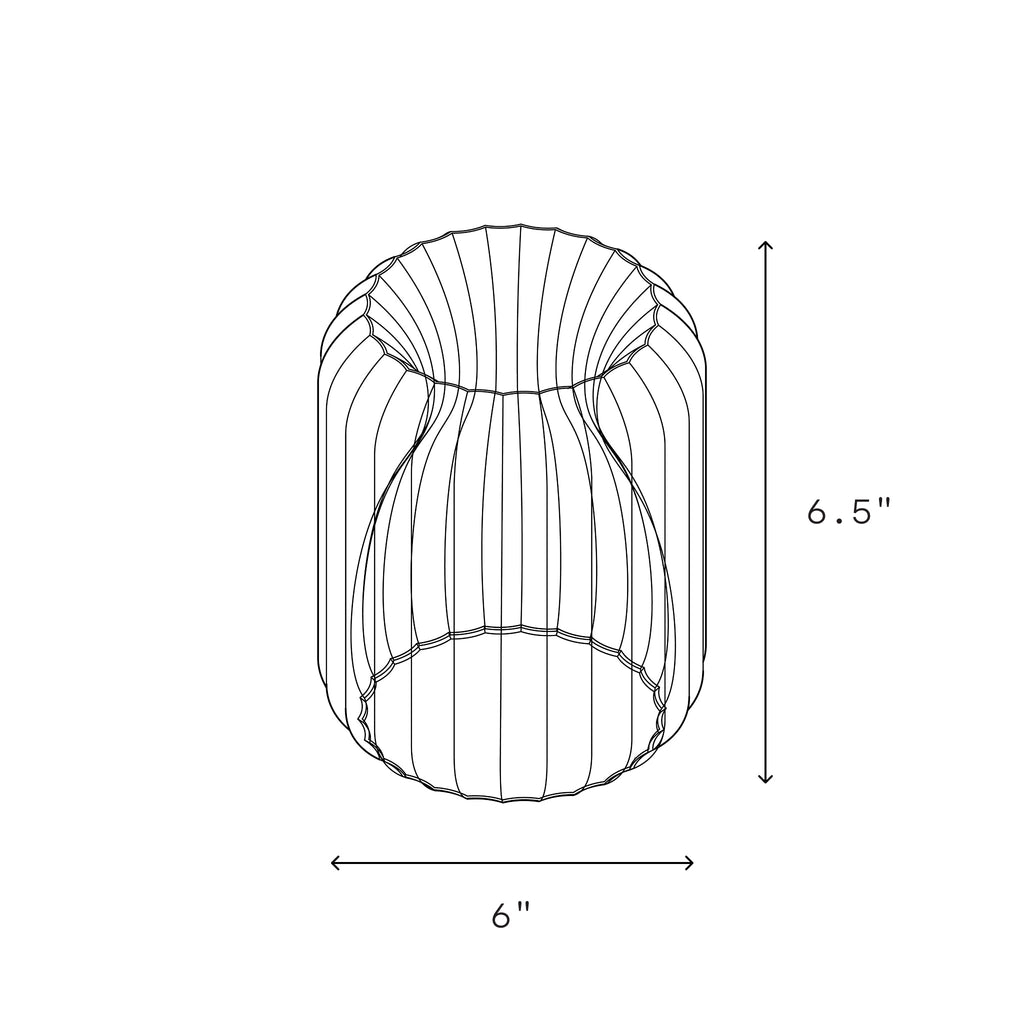 Mini Allium Lamp cordless edition, sculptural lamp design, dimensions 6 x 6.5 inches.