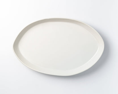 Porcelain Oval Platter Serving Haand Matte White