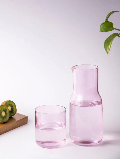 Handcrafted Glass Carafe | Pink carafe Casa Amarosa