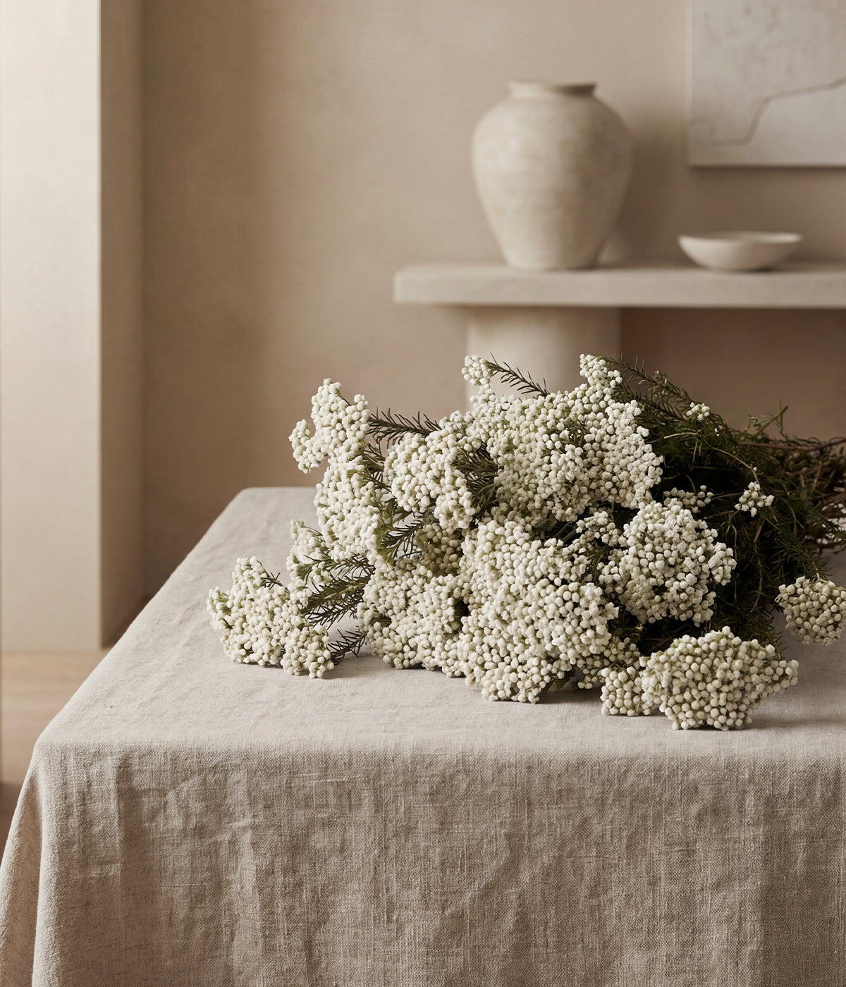 Preserved White Rice Flower Stem Bunch