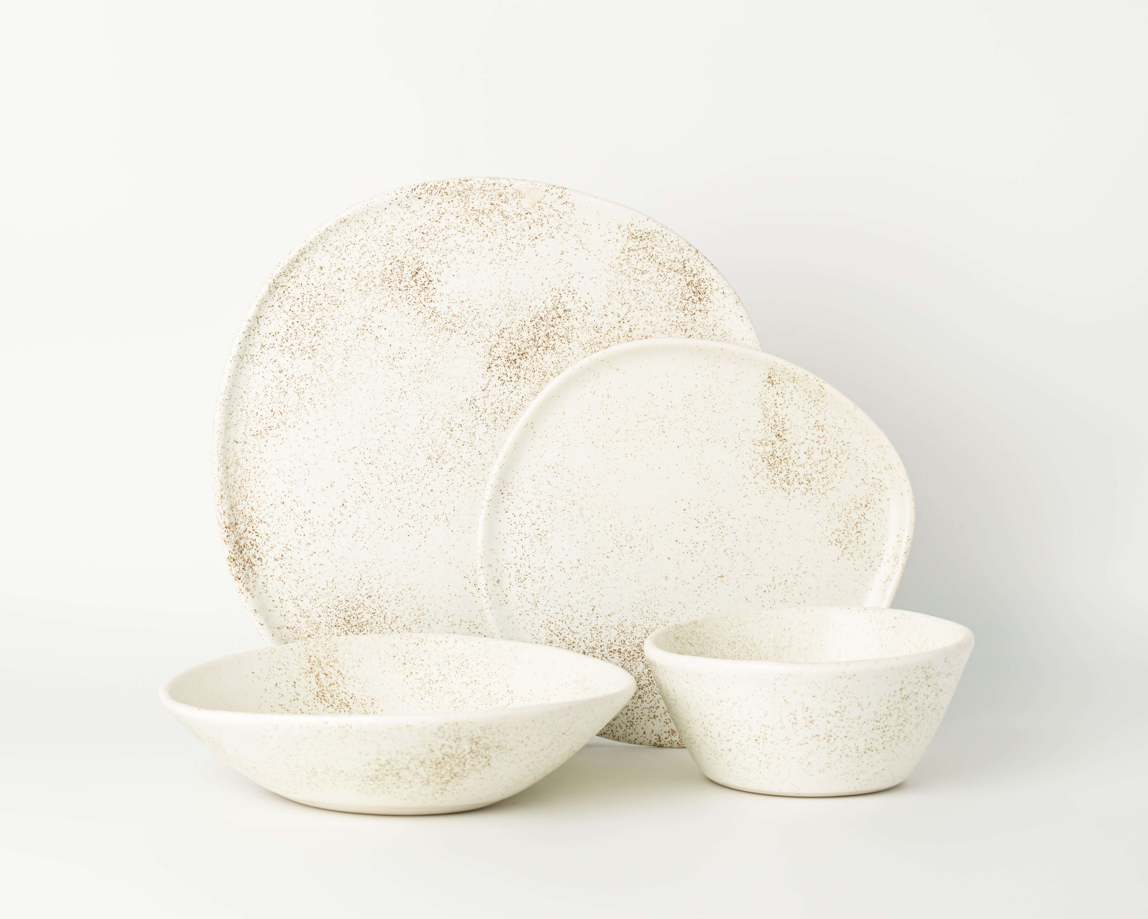 4 Piece Ripple Dinner Setting Set Haand Birch