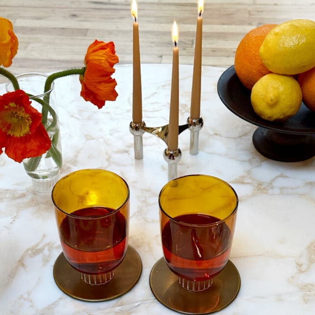 Curved Stemless Wine Glasses