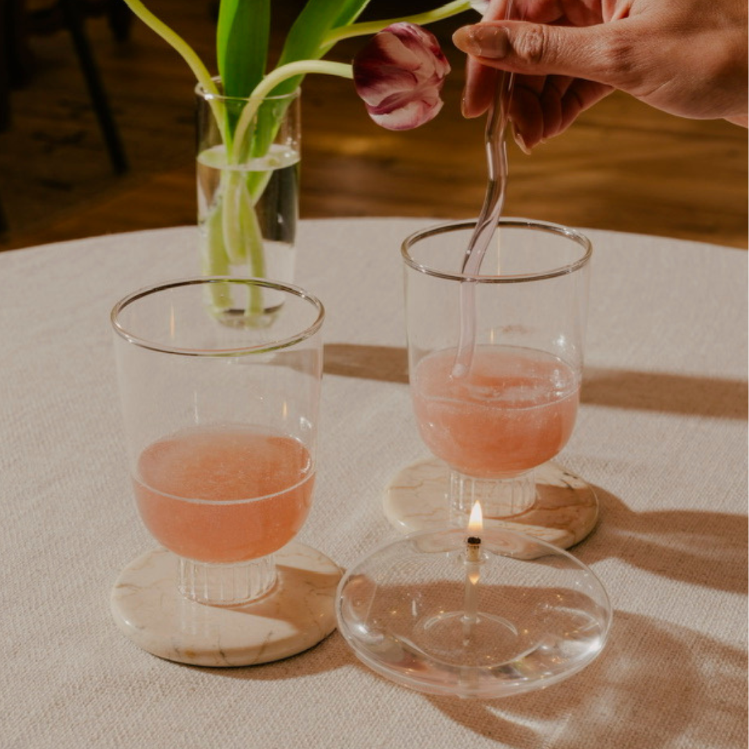 Curved Stemless Wine Glasses